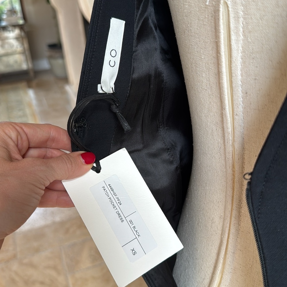CO Black Wool Blend Midi Dress with Pockets, slit, Sculptural BNWT $1,025 - Picture 13 of 15
